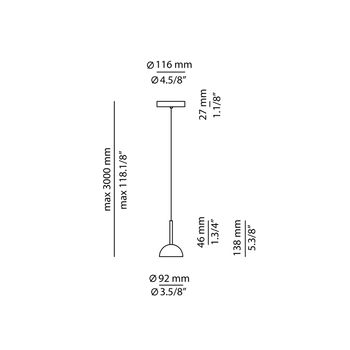 Lampa wewnętrzna, wisząca Estiluz Cupolina T-3934S 59 TC