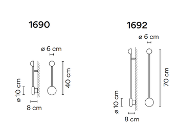 Lampa wewnętrzna, ścienna Vibia Pin 1692