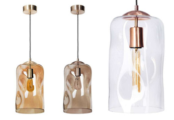 Lampa wewnętrzna, wisząca Famlight Ruu Lister Amber, stal nierdzewna