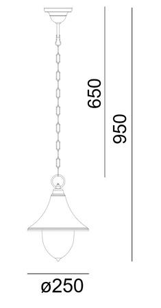 LAMPA ZEWNĘTRZNA WISZĄCA NORLYS FLORENCJA CZARNY 800A/B