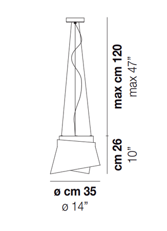 Lampa wewnętrzna, wisząca Vistosi Aria