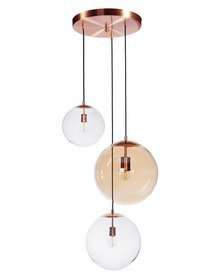 Lampa wewnętrzna, wisząca Famlight Muna set of 3, miedź/mosiądz