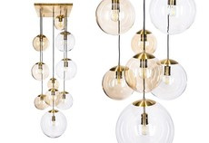 Lampa wewnętrzna, wisząca Famlight Muna set of 10, stal nierdzewna