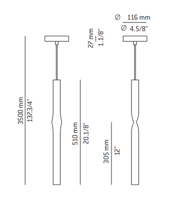 Lampa wewnętrzna, wisząca Estiluz Flow T-3736S 74WH
