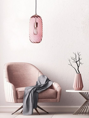 Lampa wewnętrzna, wisząca Famlight Chloe Brown optic, miedź/mosiądz