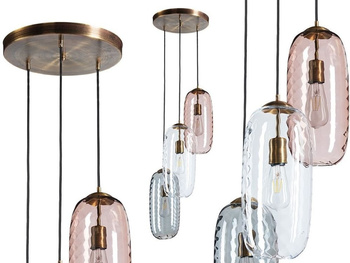 Lampa wewnętrzna, wisząca Famlight Chloe, stal nierdzewna