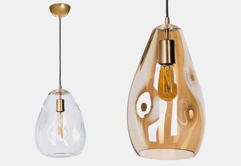 Lampa wewnętrzna, wisząca Famlight Storm L transparent, miedź/mosiądz