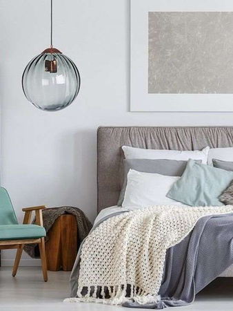 Lampa wewnętrzna, wisząca Famlight Arran optic gray, mosiądz/miedź