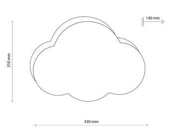 Plafon dziecięcy Cloud marki TK Lighting niebieski, outlet