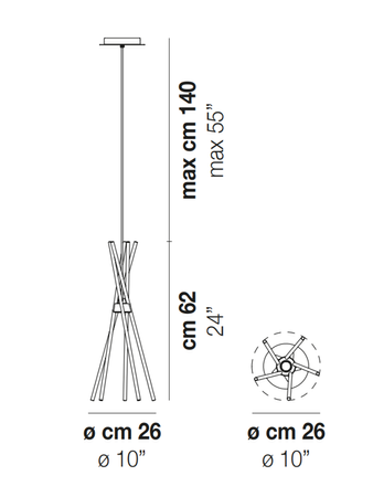 Lampa wewnętrzna, wisząca Vistosi Essence