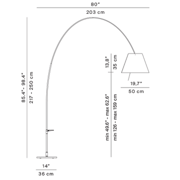 Lampa wewnętrzna, stojąca Luceplan Lady Costanza black