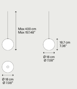 Lampa wewnętrzna, LODES RANDOM SOLO, zwieszana, fi 28cm, crystal, 3000K, Outlet