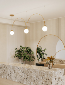 Wisząca oprawa  AQFORM FLYING BALL arc LED złoty L930, outlet