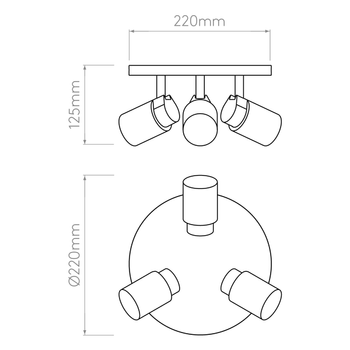 Lampa wewnętrzna, sufitowa Astro Como Triple Round