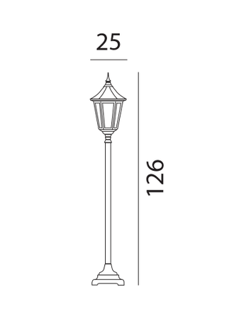 Lampa zewnętrzna, słupek Norlys Modena 304, czarny