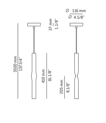 Lampa wewnętrzna, wisząca Estiluz Flow T-3735S 74WH
