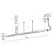Lampa wewnętrzna, wisząca Aqform Thin Tube asymmetry LED suspended 150 cm 03