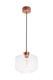 Lampa wewnętrzna, wisząca Famlight Jawa Transparent, miedź/mosiądz