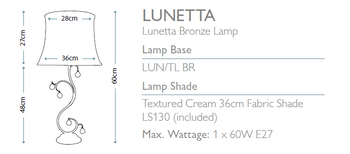 Lampa wewnętrzna, stojąca Elstead Lunetta LUN/TL BRONZE