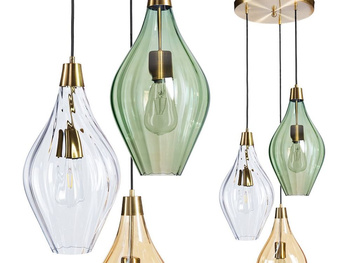 Lampa wewnętrzna, wisząca Famlight Savaii optic transparent, miedź/mosiądz