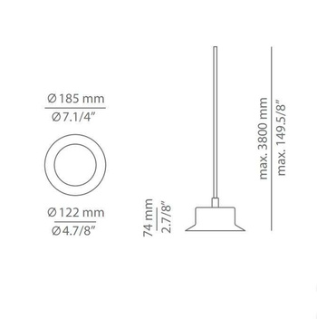 Lampa wewnętrzna, wisząca Estiluz Maine T-3415, 74WH