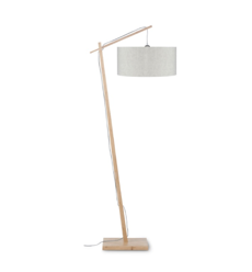 Lampa podłogowa Andes, abażur w kolorze jasnego lnu, rozmiar 47x23