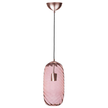 Lampa wewnętrzna, wisząca Famlight Chloe Brown optic, miedź/mosiądz