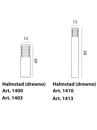 Lampa zewnętrzna, słupek Halmstad 1400