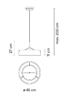 Lampa wewnętrzna, VIBIA DAMA 2700K, zwieszana, Outlet