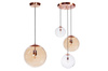 Lampa wewnętrzna, wisząca Famlight Muna set of 3, miedź/mosiądz