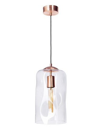 Lampa wewnętrzna, wisząca Famlight Ruu Transparent, miedź/mosiądz