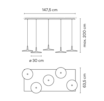 Lampa wewnętrzna, wisząca Vibia SKAN 0282