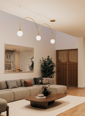 Wisząca oprawa  AQFORM FLYING BALL arc LED złoty L930, outlet