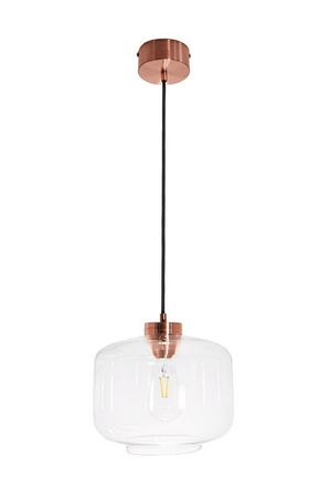 Lampa wewnętrzna, wisząca Famlight Jawa Transparent, miedź/mosiądz
