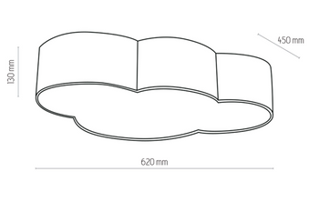 Plafon dziecięcy Cloud marki TK Lighting ciemny niebieski, outlet