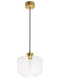 Lampa wewnętrzna, wisząca Famlight Jawa Transparent, miedź/mosiądz