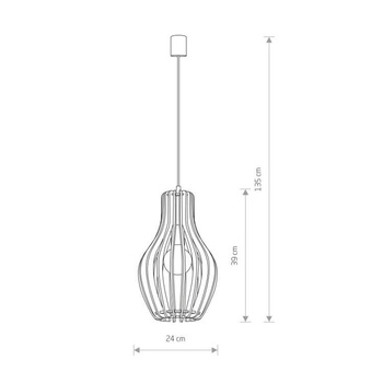 Lampa wisząca Nowodvorski Ika A, naturalne drewno