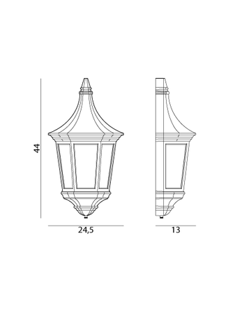 Lampa zewnętrzna, elewacyjna Norlys Wenecja 261, czarny