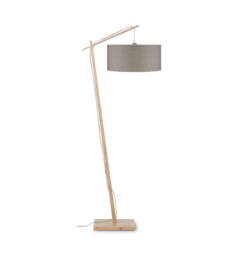 Lampa podłogowa Andes, abażur w kolorze ciemnego lnu, rozmiar 47x23