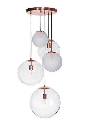 Lampa wewnętrzna, wisząca Famlight Muna transparentny mat, stal nierdzewna