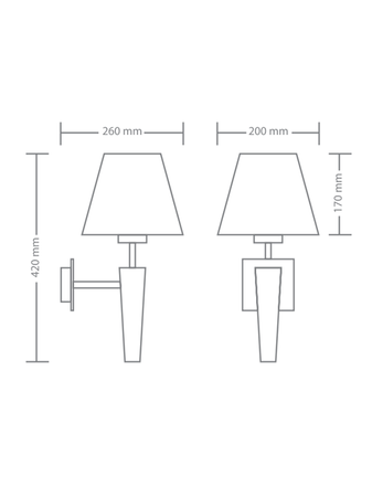 Lampa wewnętrzna, ścienna Kandela Lighting Topaz K-1