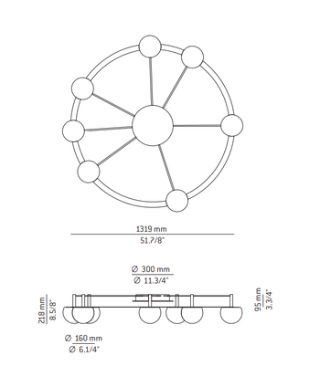Lampa wewnętrzna, sufitowa Estiluz Circ t-3811S 61S GLD