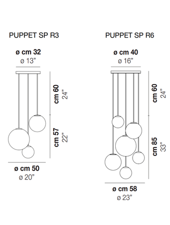 Lampa wewnętrzna, wisząca Vistosi Puppet