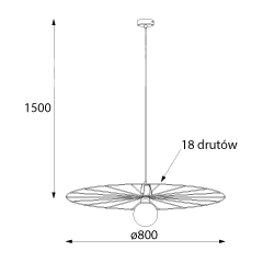 Lampa wewnętrzna, wisząca Cleoni Rueda 