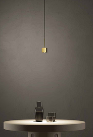 Lampa wewnętrzna, wisząca Zava Mark k. złoty 3000K, ekspozycja