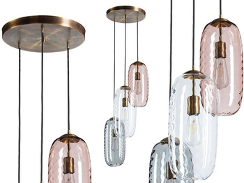 Lampa wewnętrzna, wisząca Famlight Chloe, miedź/mosiądz