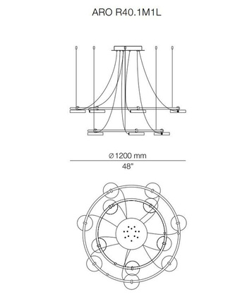 Lampa wewnętrzna, wisząca Estiluz Aro R40.1M1L