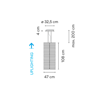 Lampa wewnętrzna, wisząca Vibia Rhythm Vertical 2143