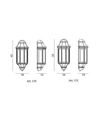 Lampa zewnętrzna, elewacyjna Genua MINI 175