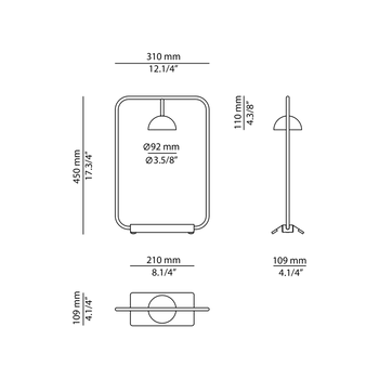 Lampa wewnętrzna, stojąca Estiluz Cupolina M-3937 26 BLK